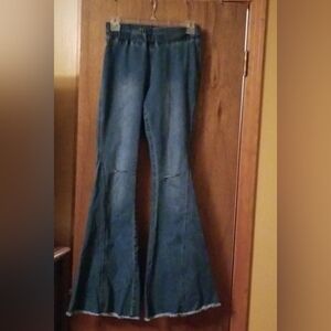 Flare Leg Distressed Jeans